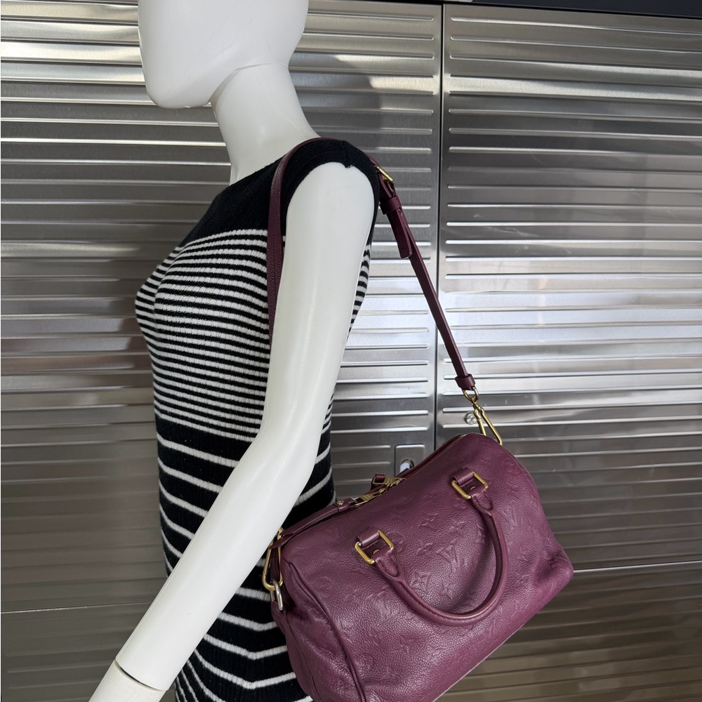 Louis Vuitton Plum Empreinte Speedy 25 Handbag Shoulder Bag - Picture 16 of 16